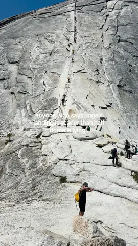almost cried on my way up /down the cables. no gloves, no harness 😭 #yosemite #halfdome 