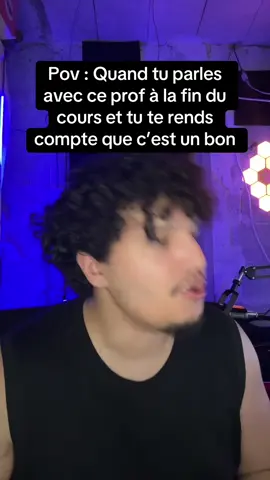 En général dans les discussions sérieuses à la fin du cours tu te rends compte que le prof c’est vraiment un bon et quelqu’un d’humain !! #pov #mdr #humour 
