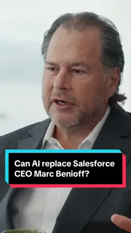 Does Salesforce #CEO Marc Benioff think #AI could replace him one day? His answer might surprise you. Tune in to The Circuit with @Emily Chang to learn more about how #artificialintelligence is already doing making inroads at the company. #business #tech