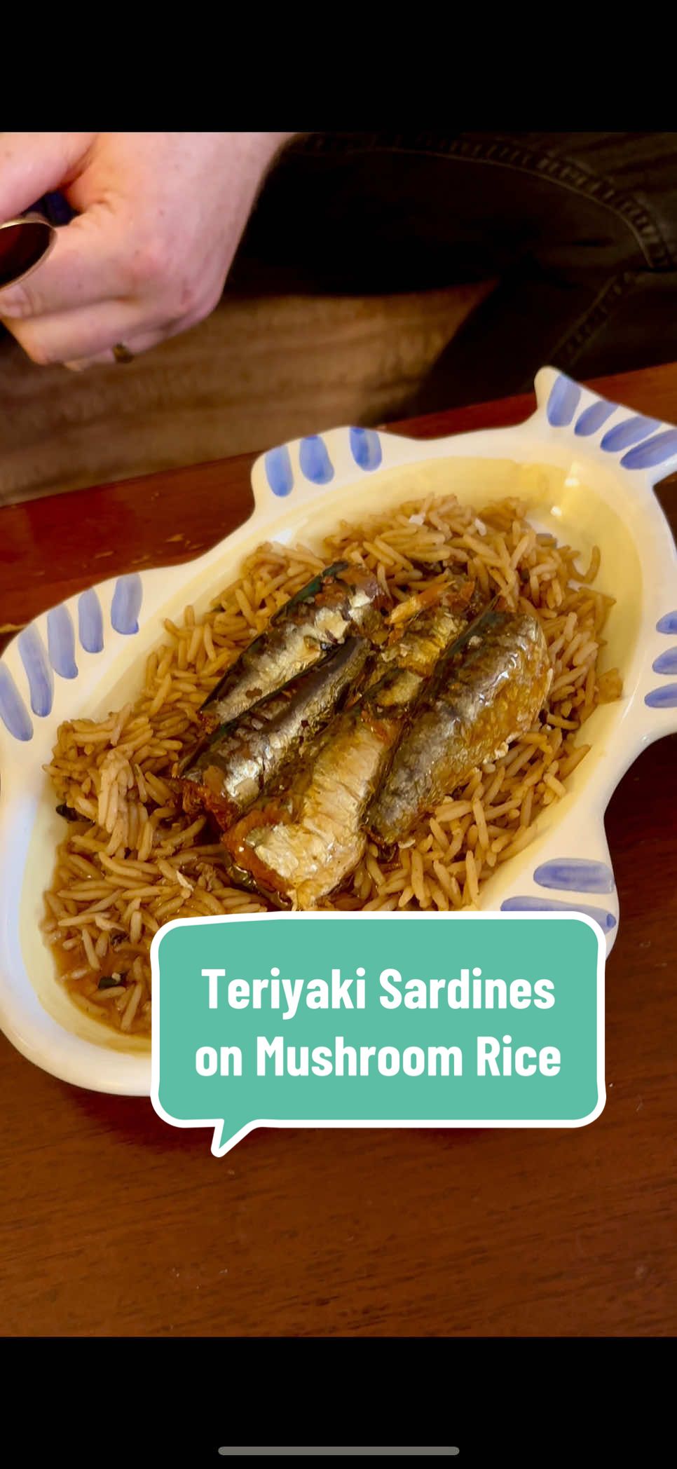 Porthos Sardines in Teriyaki Sauce on Mushroom rice. A delicious and healthy meal! #tinnedfishreview #tinnedfish #cannedfish #fyp 