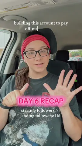 day 6 recap of building this account to pay off our car early as a surprise 🚙 #microinfluencer #tiktokgrowth #momlife #contentchallenge #microinfluencertips 