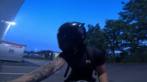got a lil tan 🫡 . . . . #motorcycle #biker #masked #fyp #darkaesthetic 