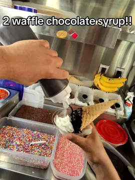 Double the waffles, double the drizzle 🍫🧇 Who’s ready for a chocolatey treat?#fishtown #mrsoftee #softserve #milkshake #waffles #fypシ #MisterSoftee #viral #fyp 