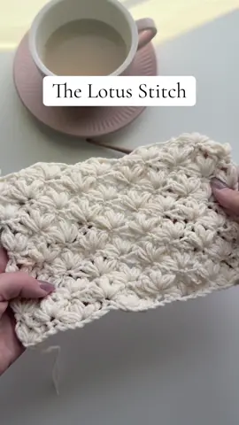 Lotus Crochet Stitch Chain any multiple of 5 + 6  Row 1: In the 2nd chain from hook, single crochet. *Skip 2 chains, work a lotus flower [puff stitch, chain 2, puff stitch, chain 2, puff stitch], skip 2 chains, single crochet. Repeat from * until 3 chains remain. Skip 2 chains, in final chain, [puff stitch, chain 2, puff stitch]. Chain 1, turn.  Row 2: into first stitch, single crochet. *Skip 3 stitches, work a lotus flower [puff stitch, chain 2, puff stitch, chain 2, puff stitch], skip 3 stitches, single crochet. Repeat from * until 4 stitches remain. Skip 3 stitches, in final stitch, [puff stitch, chain 2, puff stitch]. Chain 1, turn.  Repeat Row 2.  #crochet #crochetstitch #howtocrochet #beginnercrochet #easycrochet #crochettutorial   #crochettiktok #crochettok #crocheter #crochetideas #moderncrochet #crochetinspo 