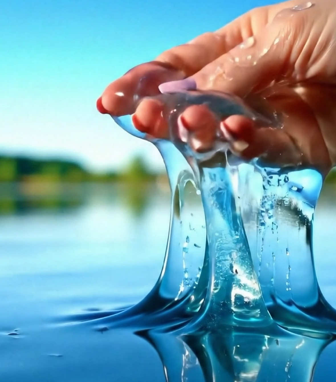 Lake and lava slime ASMR #asmr #lava #lake #slimelove #slimeasmr #ai 
