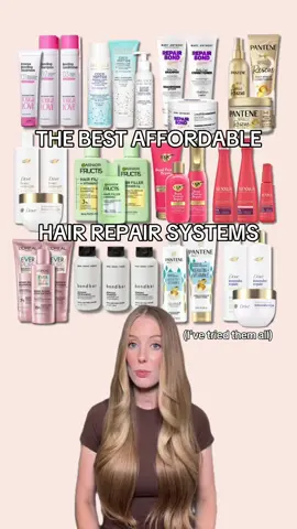 Since I posted my original drugstore bond repair haircare system showdown, Dove launched a newly reformulated version of Intensive Repair and OGX Launched Bond Protein Repair. So I figured we were due for an update here on how to find the best affordable hair repair systems for you! LMK if you want a part 2 on some mix & match recommendations xx @Not Your Mother's Tough Love Bonding @GarnierUSA Hair Filler Strength Repair  @Pantene Pro-V Miracle Rescue @Dove Beauty & Personal Care Intensive Repair Dove Bond Strength @loréal paris usa Ever Pure Bond Repair @OGX Beauty Bond Protein Repair #drugstorehair #drugstorehairproduct #bondrepair #haircareproducts 