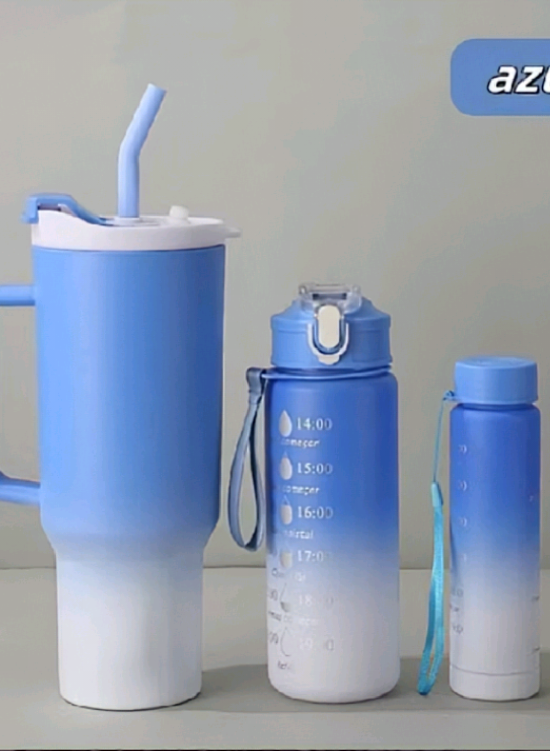 Kit 3 Garrafas Copo Água Squeeze C/ Adesivos Lembrete Beber Água Tendência Nova!! Várias Opções de cores! Super promoção 
