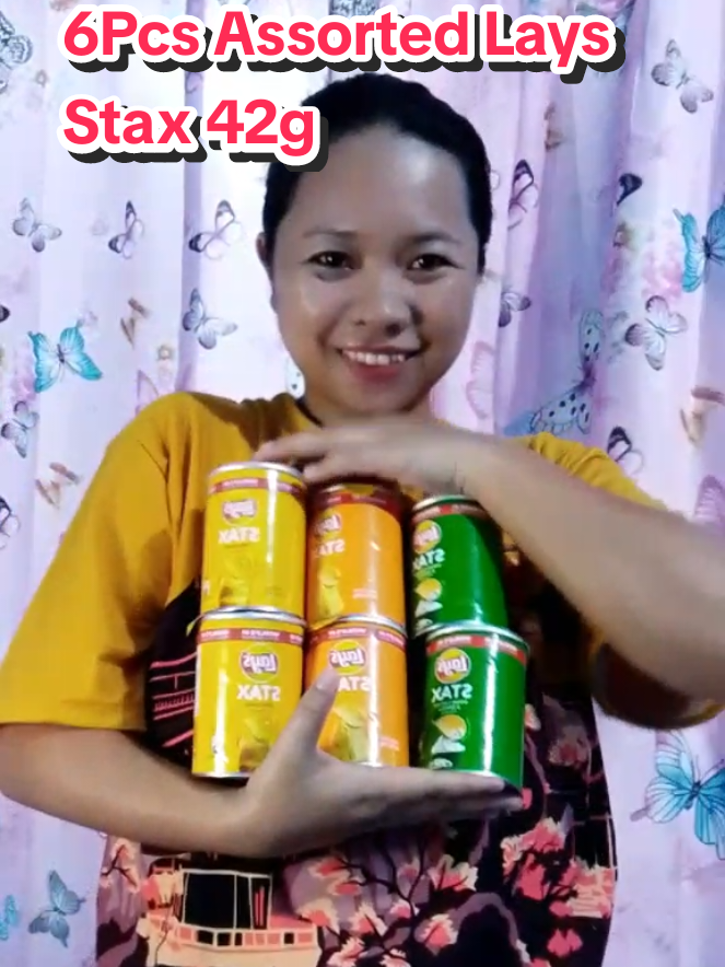6pcs Assorted Flavor Lays Stax 42g!! #snacks  #laysstaxph #assortedflavorlaysstax #laysstax 