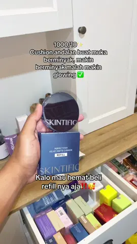 Suka banget sama Cushion nya skintific yg biru ini‼️🥰🫶✨ #cushion #skintific #fyp #makeup #makeuptutorial 