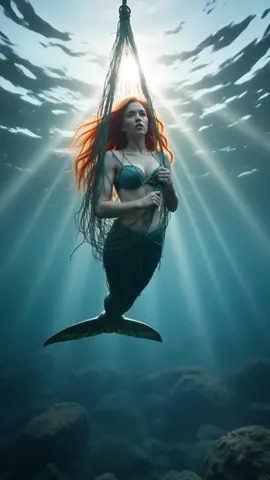Mermaid gets caught on boat then escapes #mermaid #mermaids #ai #aivideo #trendingvideo #fyp #ocean