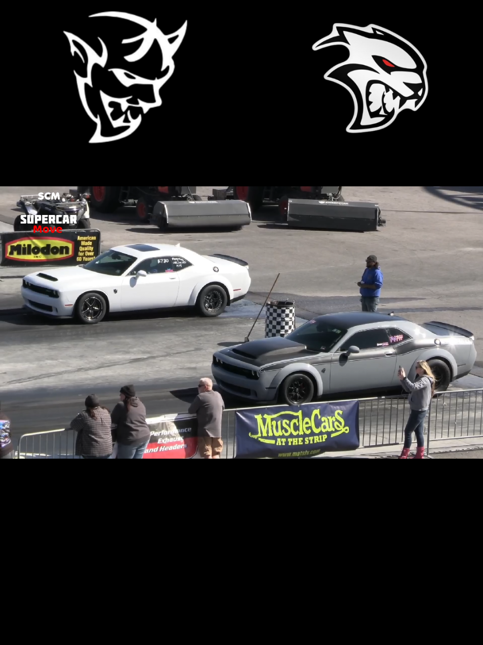 Demon 170 vs Hellcat Super Stock #supercarmove #dodge #dodgedemon #demon170 #hellcatsuperstock #hellcat #dodgechallenger #dragrace #carrosdearrancadas 