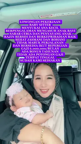 Lowongan kerja baby sitter #babysitter #lokerbabysitter #loker #infoloker #lokerindonesia #loker2025 #zyxcba #foryou #foryoupage 