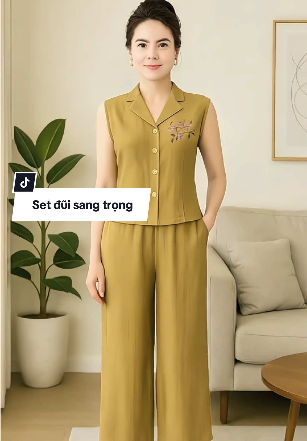 Ai nói mặc đồ bộ là già, set đũi này mặc lên vừa sang vừa mát #thoitrangnu #thoitrangthietke #thoitrangnucaocap #thoitrangtrungniencaocap #bomacnhatrungnien #setbonu #bomacnhaxinh #bomacnha #thoitrangtrungnien 