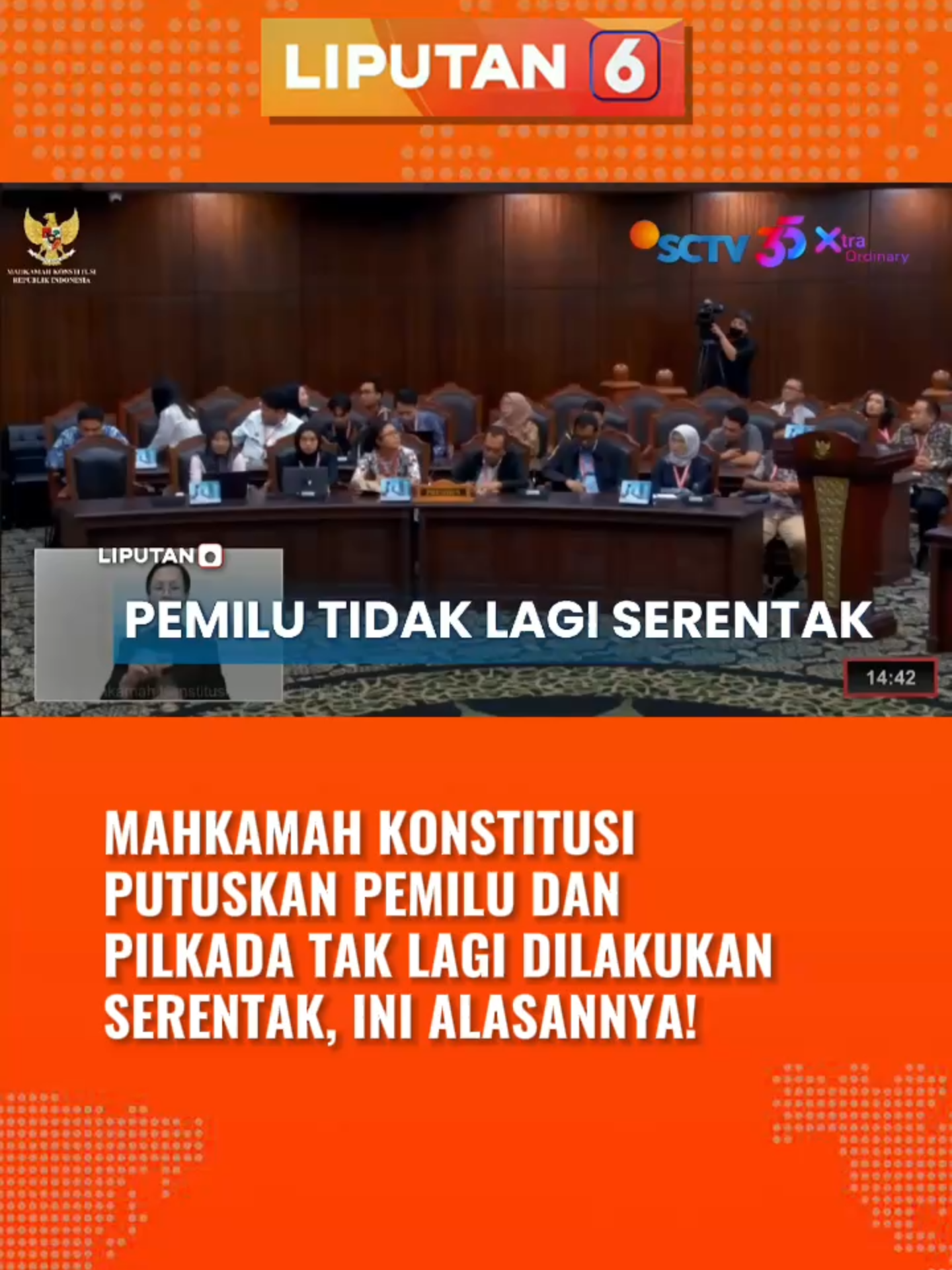 Mahkamah Konstitusi memutuskan mulai 2029 penyelenggaraan pemilihan umum nasional dan daerah dipisahkan. #liputan6 #newssctv #liputan6sctv #fypage #trending #fyppage #beritaterbaru #beritatiktok #trend #viral #berita #fypdong #fypシ゚ #fyp