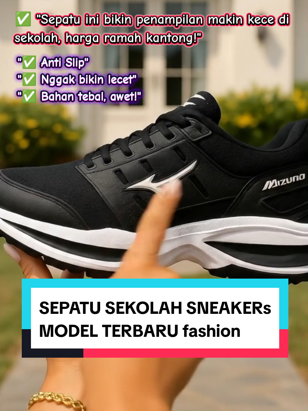Sepatu Sekolah Sneakers Casual Sepatu Hitam Cowok Cewek sd smp smu Size 33-43 fashion #fyp #sepatusekolah #sepatumurah 