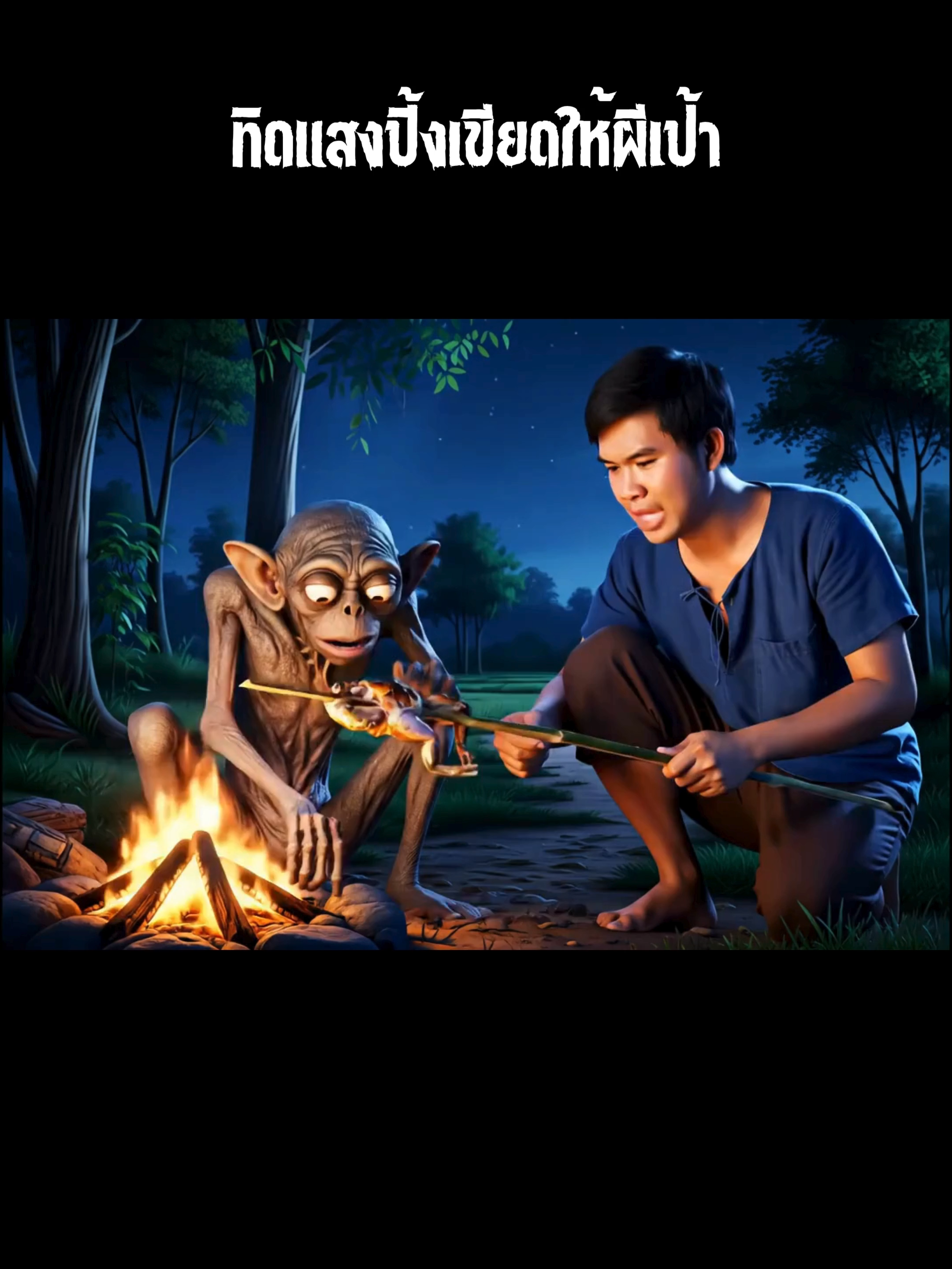 ทิดแสงปิ้งเขียดให้ผีเป้า#ผี #ตลกๆ #ตลกๆขําๆ55 #ghost