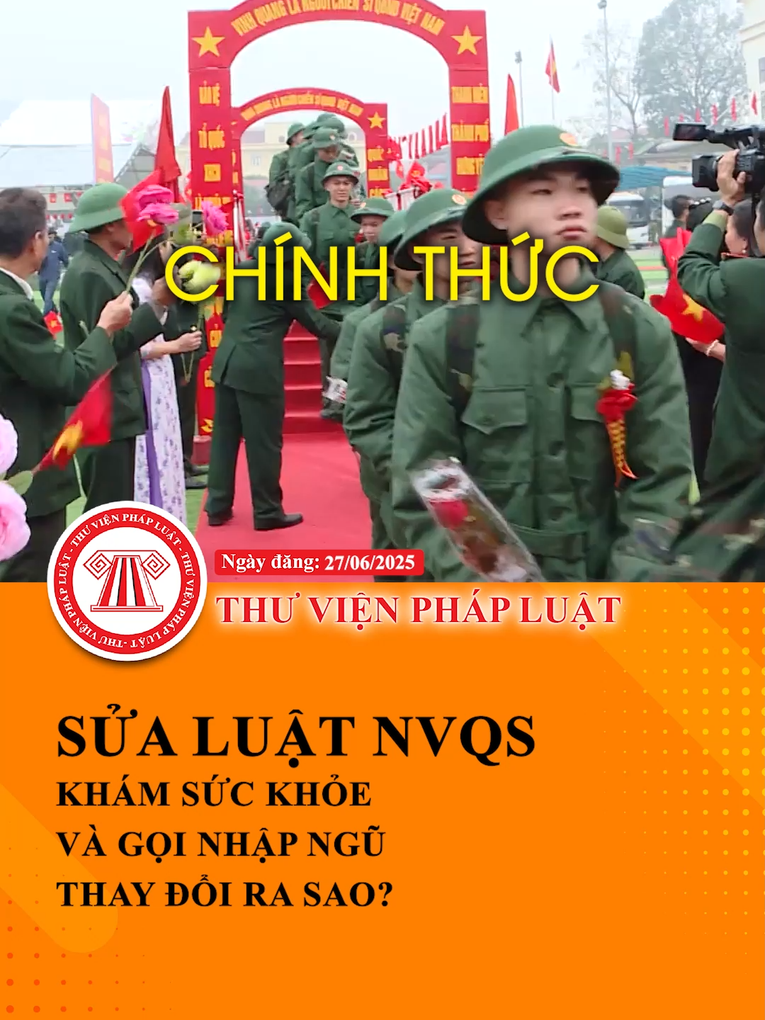 Chính thức sửa Luật Nghĩa vụ quân sự: Khám sức khỏe và gọi nhập ngũ thay đổi ra sao? #ThuVienPhapLuat #LearnOnTikTok #Hoccungtiktok #TVPL #NVQS2025