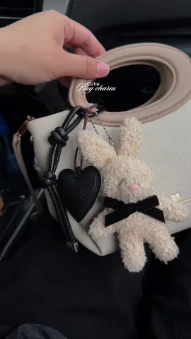 cutie plush rabbit keychain bag charm ✨ #bagcharm #bagaccessories #keychain 