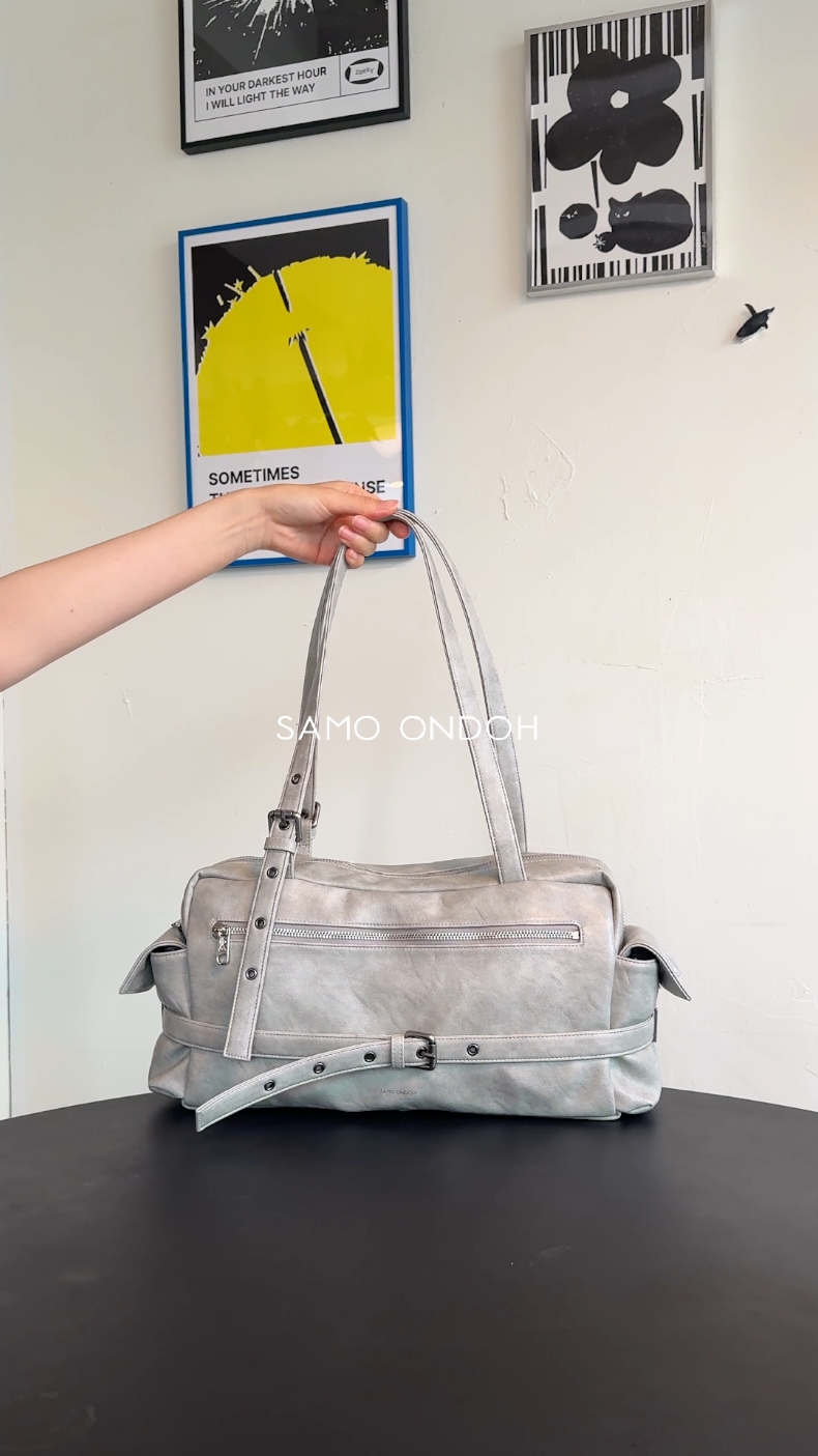 Belt utility bag L is coming! It perfectly fits Ipad11pro.♡ - Belt utility bag L baked ocean - Belt utility bag M baked ocean #samoondoh #schoolbag #OOTD #fitcheck #daily #Summer #vacation #style #outfit #fashion 