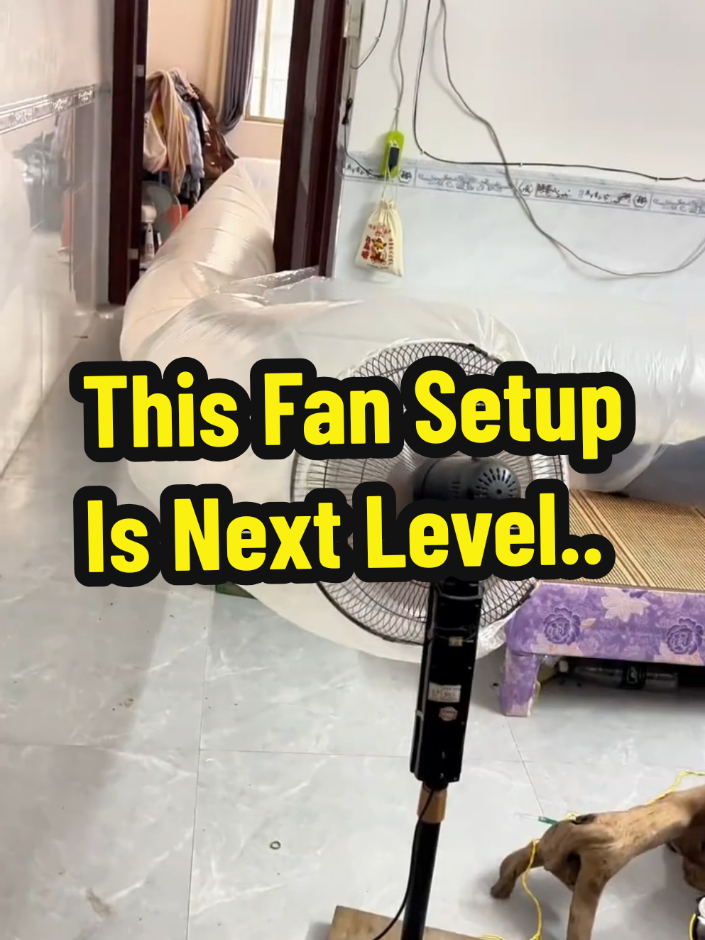 This incredibly creative person found a way to share wind from a single fan with three people at once! Using a DIY plastic tunnel system, the airflow is cleverly split and directed to different spots, so no one is left sweating. It’s simple, smart, and totally hilarious to watch. Who knew a bit of plastic and imagination could cool down a whole crew? Now that’s what we call next-level thinking! #SmartHack #CoolIdea #CreativeGenius #FanTrick #LifeHack #DIYInnovation