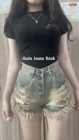 Quần Jean Rách 4 Nút 🛒 #quần #quanjean #quanjeanrach #quanduinu #xhtiktok #viral 