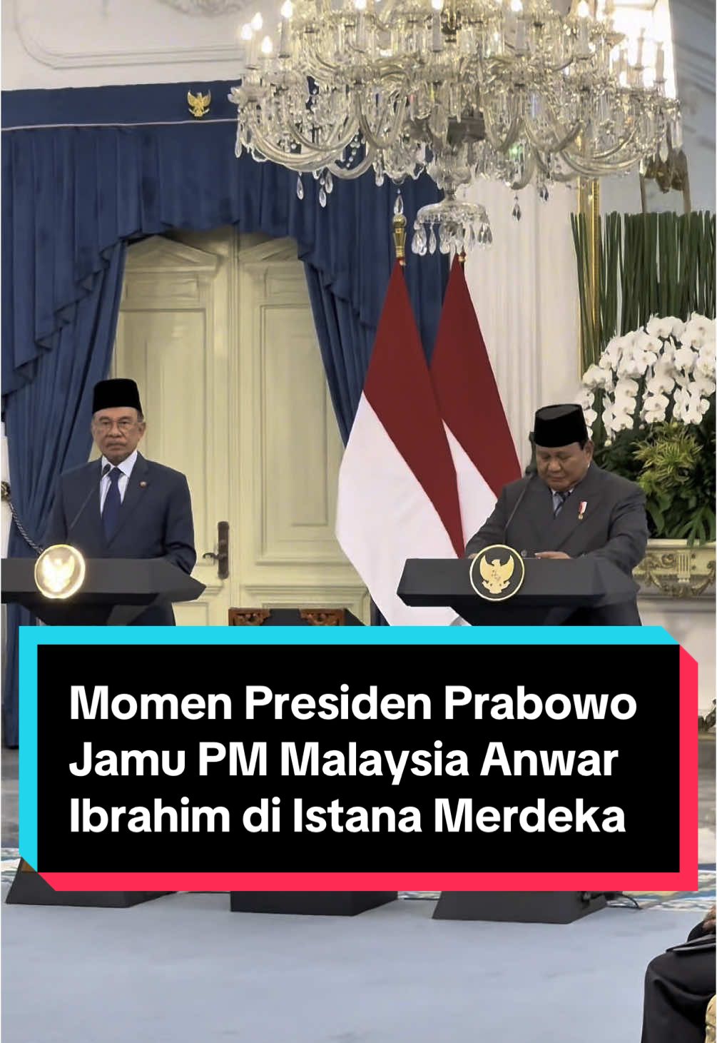 Momen Presiden Prabowo Subianto menjamu Perdana Menteri (PM) Malaysia Anwar Ibrahim di Istana Merdeka, Jakarta pada Jumat (27/6/2025).#presiden #prabowo #teddyindrawijaya #fyp 