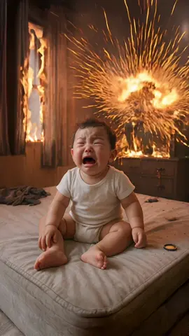 Dog save a baby in fire.. 