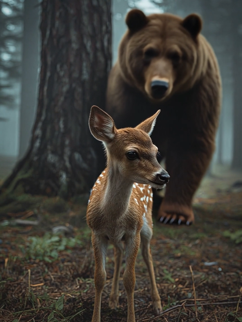Poor bear got scared :) #scarystories #wildanimals #dangerous #bear #funnyscare 