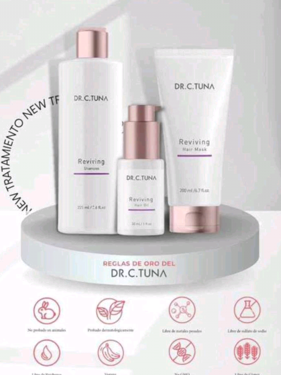 Kit Reviving Shampoo, aceite y Mascarilla . ✓ Engrosa y da fuerza a tu cabello  ✓ Repara el cabello dañado  ✓ Hidrata desde la raíz hasta las puntas  ✓ para todo tipo de cabello  #drctuna #cabellofuerte #farmasi #cabellodañado #shampoo #aceite #mascarilla 