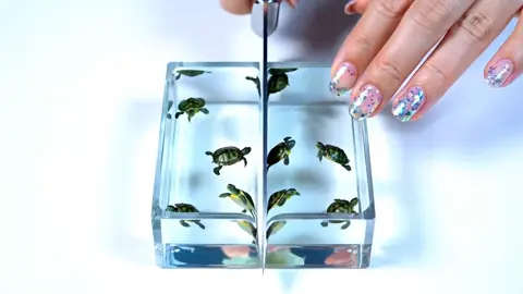 Slicing a Turtle Aquarium 🐢 #asmr #aiasmr #surreal #oddlysatisfyingvideo #satisfying #glassasmr #cuttingasmr #oddlysatisfying #glassfood #glassfruit #objet #unreal #3dartwork