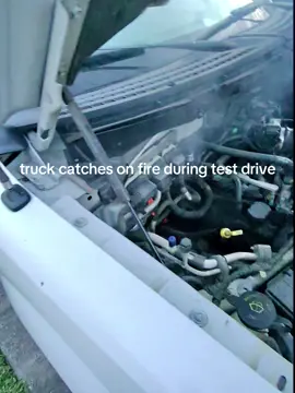Truck catches on fire during test drive, part 1😭 #fyp #viral #houston #texas #cars #carsales #carflipping #truck #ford