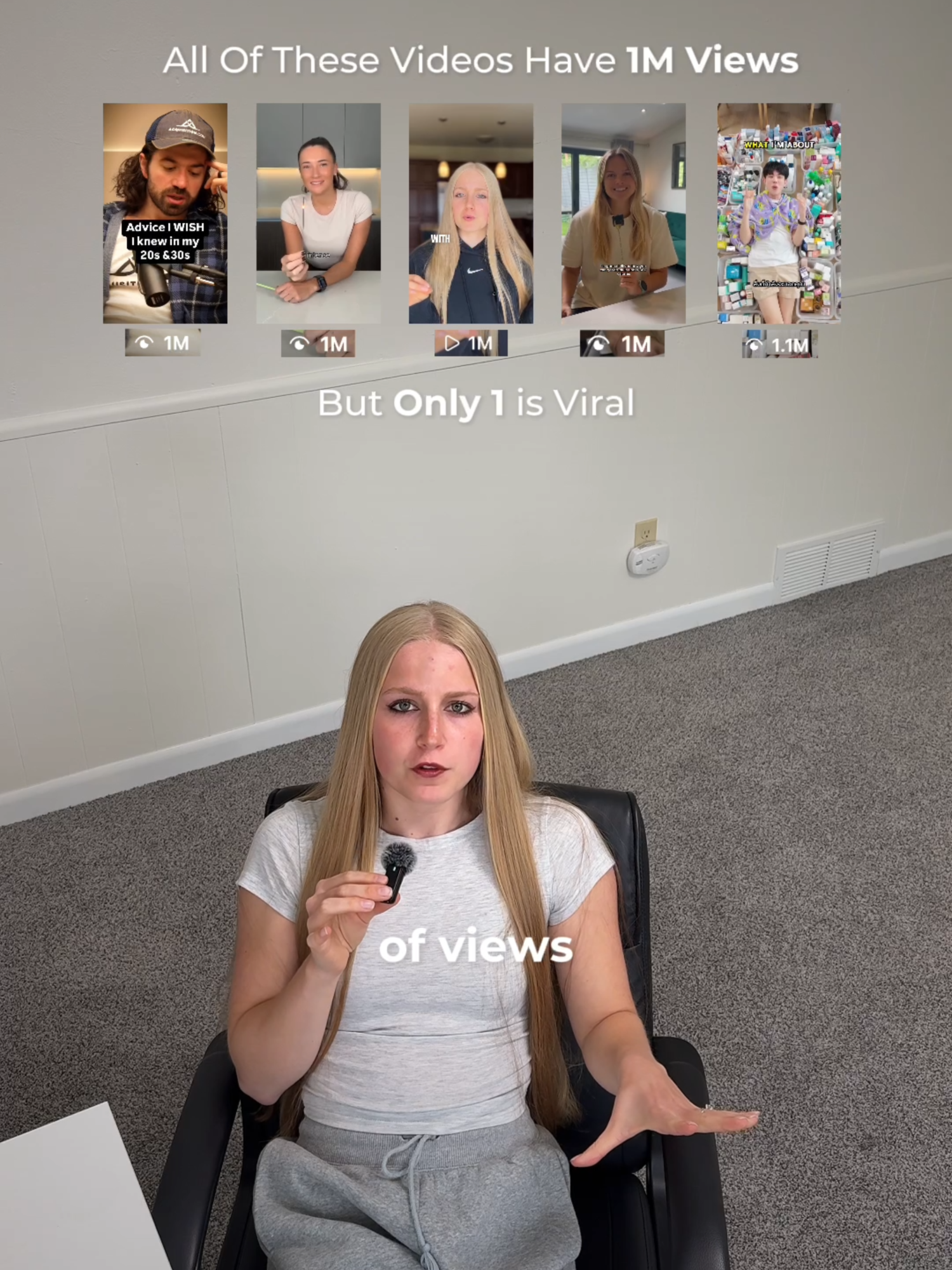 All of These Videos Have 1M Views, but Only 1 is Viral... 🤔 Follow for more social media marketing education ✅
