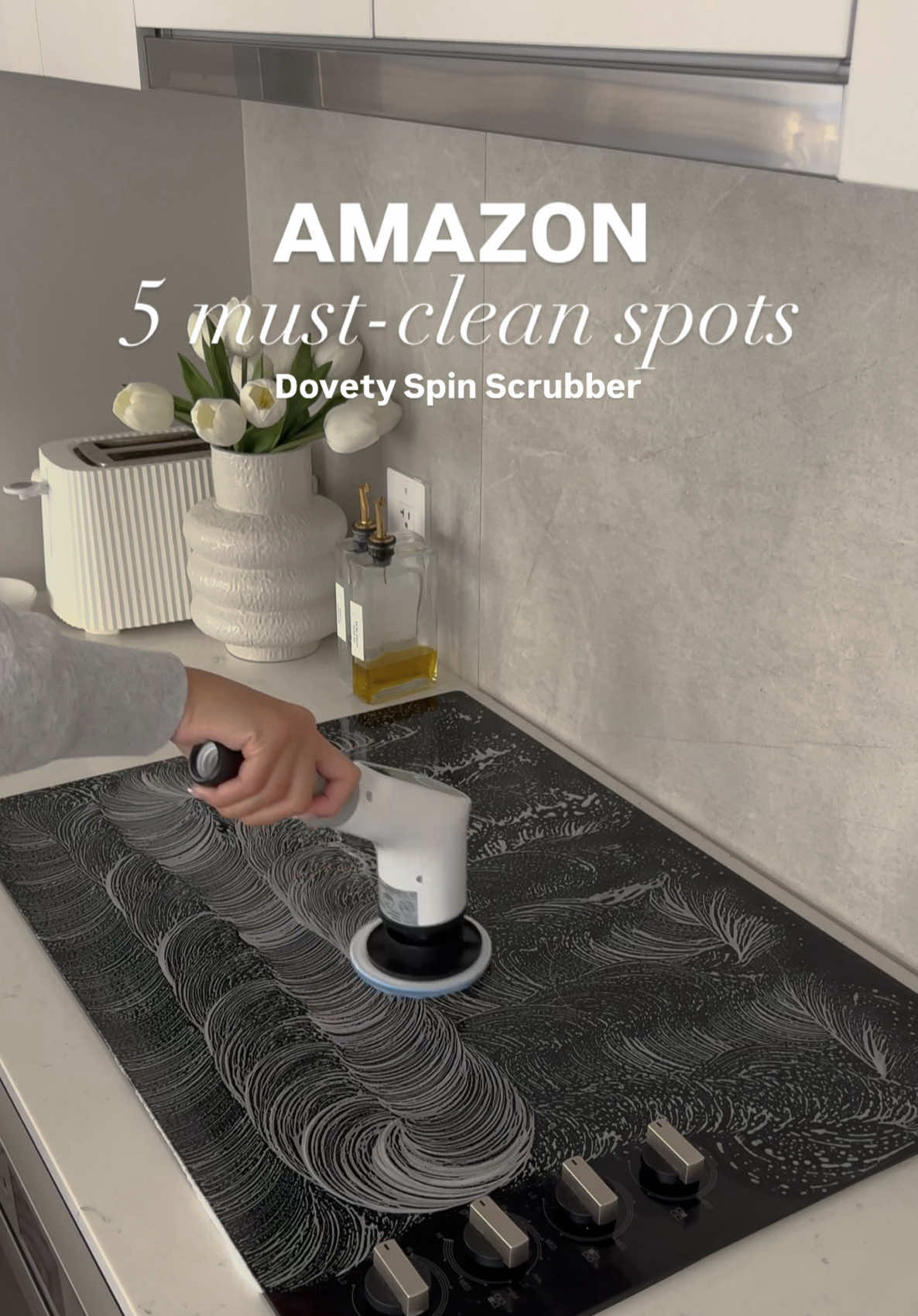No more scrubbing by hand 🙌🏼 This electric scrubber makes cleaning so much easier! I use it for sinks, shower doors, stovetops, the bathroom floor, even the oven! 🧼🫧 Link in bio 🔗 #amazonfinds  #smarthome #cleanhome #cleaninggadgets #amazonmusthave #cleanhome #amazonhome #cleaninghacks  #creatorsearchinsights 