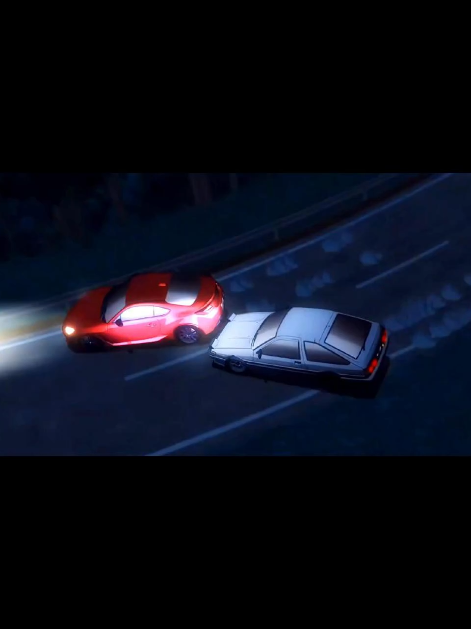 AE86 vs. GR86 Fronal Impact / Daniel #anime #eurobeat #toyota #ae86 #gr86 #takumifujiwara #buntafujiwara #frontalimpact