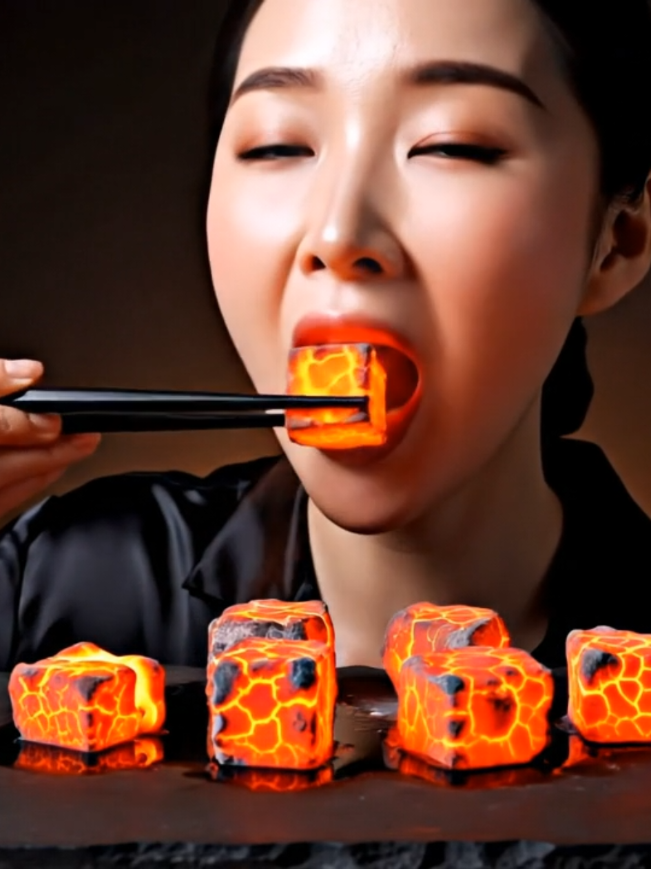 A Chinese Girl Eating Yummy And Hot Lava Cubes 😋#fantasyasmr #aiasmr #satifyingasmr #asmr #asmrsounds #satisfying #lava #laveating #cutting #cubesurfer 