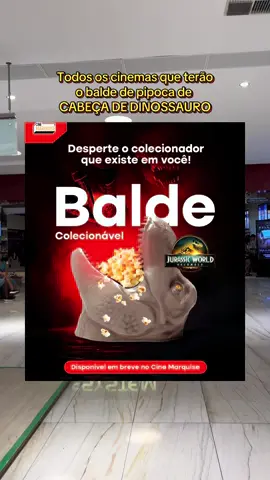Quem vai pegar esse balde? Saiba aqui os cinema que vão ter! #jurassicworld #baldedepipoca #dinossauro #cinemas 