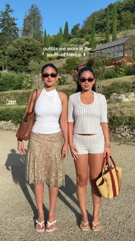 the last clip is rlly giving TWINS…   Outfit 1: - top @Aritzia  - skirt thrifted - shoes @callitspring  - purse @Miu Miu  - set @My Mum Made It  - purse muun - sandals @Dolce Vita Footwear  - sunglasses @CHIMI  Outfit 2:  - pink dress @The Bekk  - yellow dress @Meshki  - gold heels @callitspring  - purses thrifted Outfit 3: - sets @Garage Clothing  - sneakers @miumiu - sandals dolcevita Outfit 4:  - orange dress @houseofcb  - cream dress @meshki - heels @callitspring - purse @dolcevitaofficial outfit 5:  - yellow set @mymum_madeit - polkadot dress @Revolve  - LV purse @Mine & Yours  Outfit 6:  - brown set @437  - oatmeal set @Beyond Yoga 