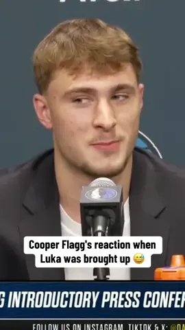 Who was Cooper side eyeing too? 👀🤣 #cooperflagg #mavericks #lukadoncic #funny 