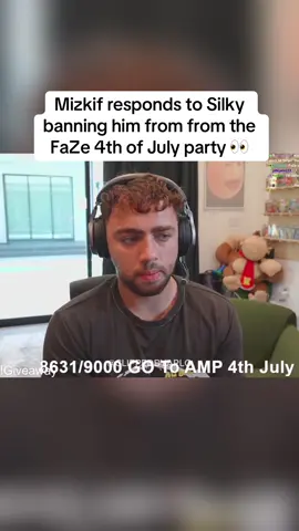 Mizkif responds to Silky banning him from from the FaZe 4th of July party 👀 #fyp #faze #fazeclan #mizkif #silky 