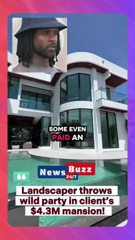 A landscaper threw a wild party inside a client’s $4.3 million mansion—without permission! 37-year-old Michael Brown charged people to get in, and hundreds showed up. Loud music, packed streets, empty bottles… Neighbors called the cops. Now he’s facing serious charges—and says: “I didn’t break the law… just some rules.” #Man #MansionParty #NewsStoryr #ViralNews #CrazyNews #PartyGoneWrong #Landscaper #newsbuzz247 #bews #newsuk #fyf#fyfp#fyp #BustedendingNow
