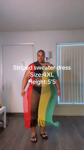 Women’s striped sweater dress Size:4XL Height:5’5 #coverup #sweaterdress #plussize 