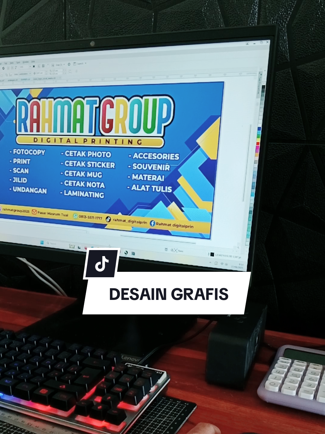 Desain itu kelihatan nya mudah, tapi ketika dikerjakan kita perlu berkreasi dan memahami banyak tools aplikasi desain... dan itu tidak bisa dipelajari dalam waktu singkat...  #desaingrafis #desain #coreldraw #desainbanner #digitalprinting #percetakan #foryoupage #fyp #fyppppppppppppppppppppppp 
