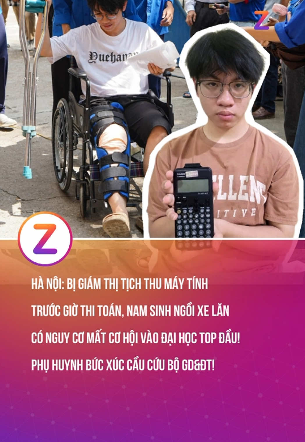 Phụ huynh lo lắng ảnh hưởng đến kết quả khi thí sinh bị giám thị tịch thu máy tính trước giờ thi môn Toán #znews #zvideo #khampha #fyp #fyp #thithptquốcgia #giaoduc 