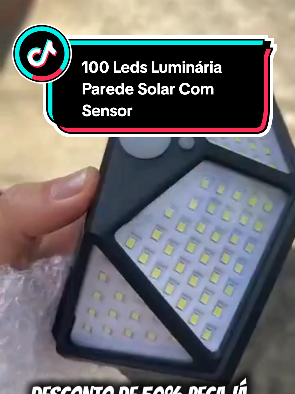 100 Leds Luminária Parede Solar Com Sensor Jardim Externa a Prova D'água GARANTA A SUA AGORA #tiktokshopchegou #tiktokshop #achadinhos #shopnow #luminaria #luminariasolar #luminariaexterna 