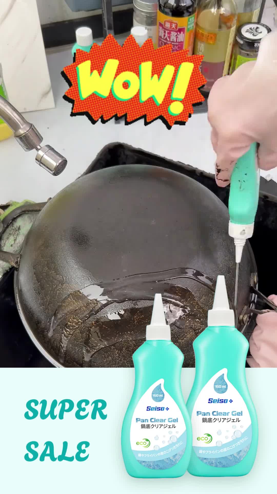 Gel tẩy đáy nồi Seiso, Làm sạch vết cháy, dầu mỡ, rỉ sét, Không ăn mòn đáy nồi, An toàn khi sử dụng 
