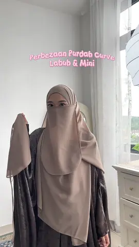 Perbezaan purdah curve labuh & mini. #aarabellaco #shawlpurdah #shawlpurdahcurve #muslimahoutfit #purdahcurve 