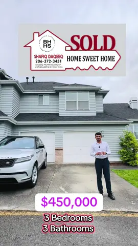 ⭕️ S O L D ⭕️ 🏠 $450,000 📍 Auburn Congratulations 🎉 to Daud Mohttat & family for purchasing of this beautiful townhouse 🏠 in Auburn, This beautiful spacious townhome 🏠 has so good spaces & smart technology . . ✅ Built Year 1993 ✅ 3 🛌🛏️ 🛏️ Bedrooms ✅ Large kitchen with all appliances ✅ 3🛀 🛀🛀 Bathrooms ✅ 2 Living Hall + Dining area ✅ 1,547 Sqft ✅ 2 🚘🚙 Garage + visitor parkings ✅ Corner Lot Less than 10 minutes to shopping, lakes, and community stores. If you are looking to Buy, Sell or Invest in Real Estate 🏡 don’t hesitate to call your top negotiator realtor Shafiq 📲/💬 @ (206) 372-3431#shafiqdaqeeqrealestatebroker #Topagentberkshirehathaway #firsttimehomebuyerexpert #🌠🌠🌠🌠🌠agenttips #0Dollerdownpaymentspecialist #topKentAuburnFederalwayagent #soldmillionDollarHome #topKentAuburnFederalwayagent #soldmillionDollarHome #daqeeqpropertiesgroupllc #auburnwashington📍 