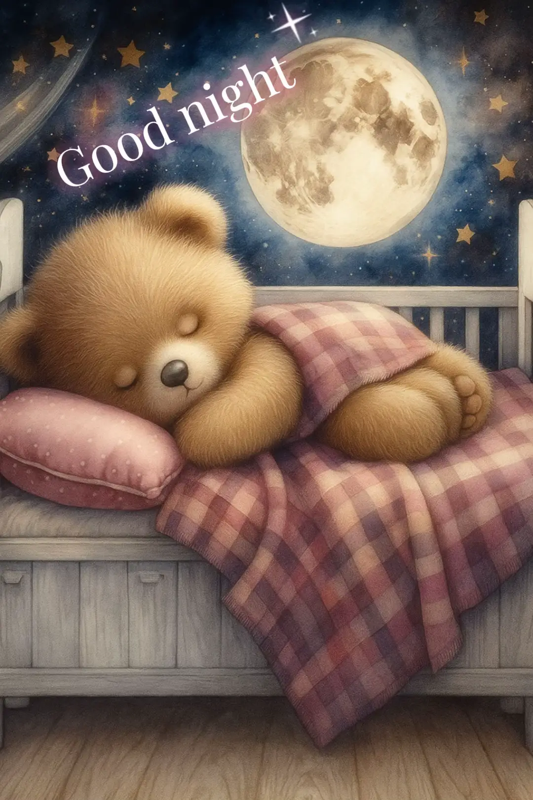 #goodnight #sweetdreams #quietnight #teddy #moon #stars #night