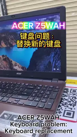 [Enoch Ding] ACER Z5WAH- Keyboard problem- Keyboard replacement ✅ The laptop’s issue was a malfunctioning keyboard — some keys registered when pressed, while others did not. We proceeded with a keyboard replacement, and after installation, we tested it to confirm that all keys are functioning properly. If there's any inquiry please do contact with us at 01162090526📱键盘问题 - 键盘更换✅ 笔记本电脑的问题是键盘失灵——有些键按下后能正常使用，有些键却无法使用。我们更换了键盘，并在安装后进行了测试，确认所有键都能正常工作。如有任何疑问，请致电 01162090526📱 联系我们