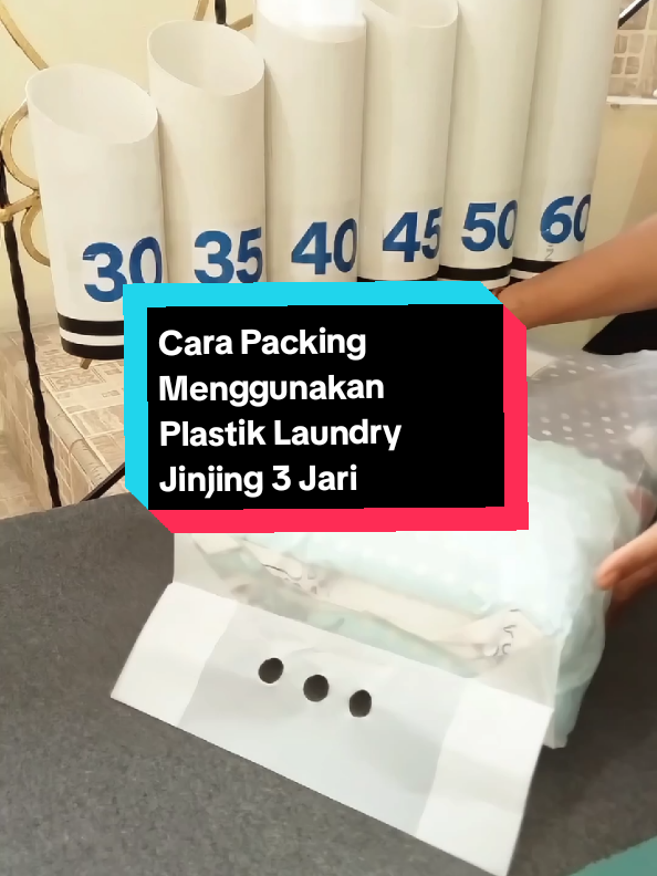 Membalas @dhisahabibie Tips Cara Packing Menggunakan Plastik Laundry Jinjing 3 Jari #plastiklaundry #packing #laundry 